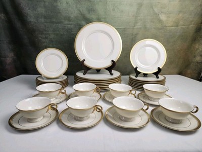 Theodore Haviland Berkeley 40 Pc China Set Gold Rim Dinner Salad Bread Cups USA