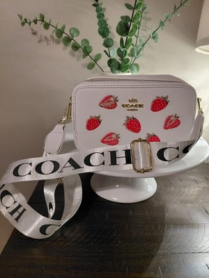 NWT Coach Carey Crossbody Bag Signature Canvas Leather Charms CEK68 Gold