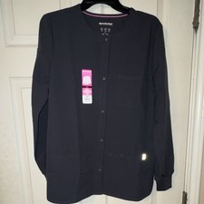 Scrubstar Solid Women's Medical Scrub gray Small WM121403A warm up jacket