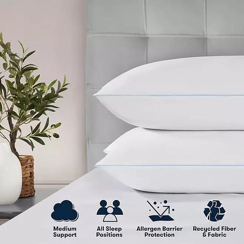 Serta 2-Pack Perfect Sleeper Eco-Friendly Bed Pillows – Queen/King Size, Soft - Picture 4 of 24
