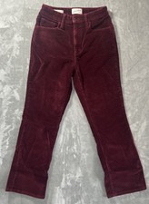Universal Thread Corduroy Pants Womens 4R Burgundy High Rise Ankle Bootcut