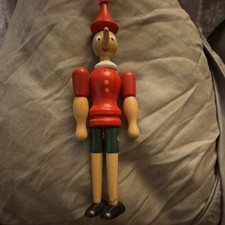 Vintage Wooden Pinocchio Character Toy Figuri...