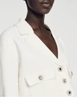 Sandro Paris Women's White Cropped Cardigan Size 38 FR 10 UK 6 US SFPCA00937