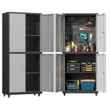 Large Metal Garage Tool Cabinet 4 Door Rolling Tool Chest on Wheels for Workshop