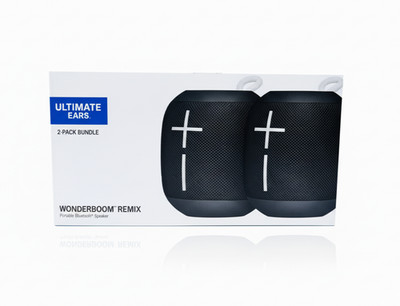UE WONDERBOOM Remix Portable Wireless Bluetooth Speaker - 2 Pack Bundle!