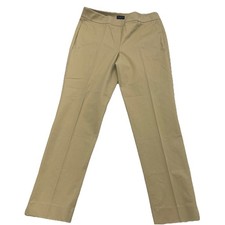 NWT Talbots Chatham Ankle Pants Sz 12 Tan Slim Leg Side Zip Preppy Office Casual