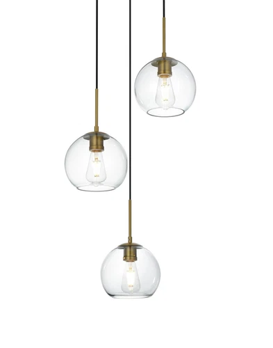 Living District Baxter 18" Flush Mount Clear Shade In Satin Gold - Picture 3 of 10