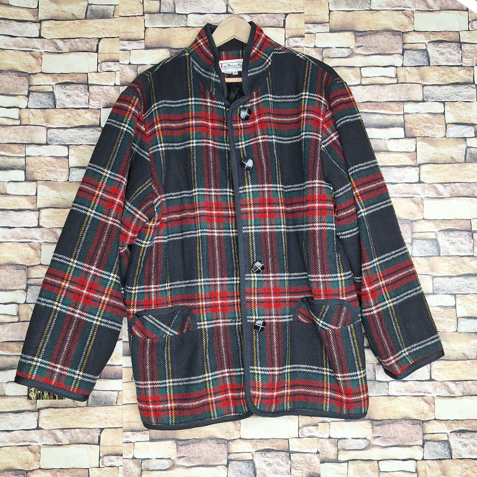 Talbots Jacket Womens 12 Multicolor Plaid Quilted Lining Flaw