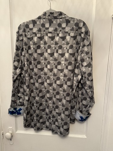 T-shirt Homme Robert Graham Gris - Col V, Manches Courtes - Taille 2XL - Occasion Parfait état