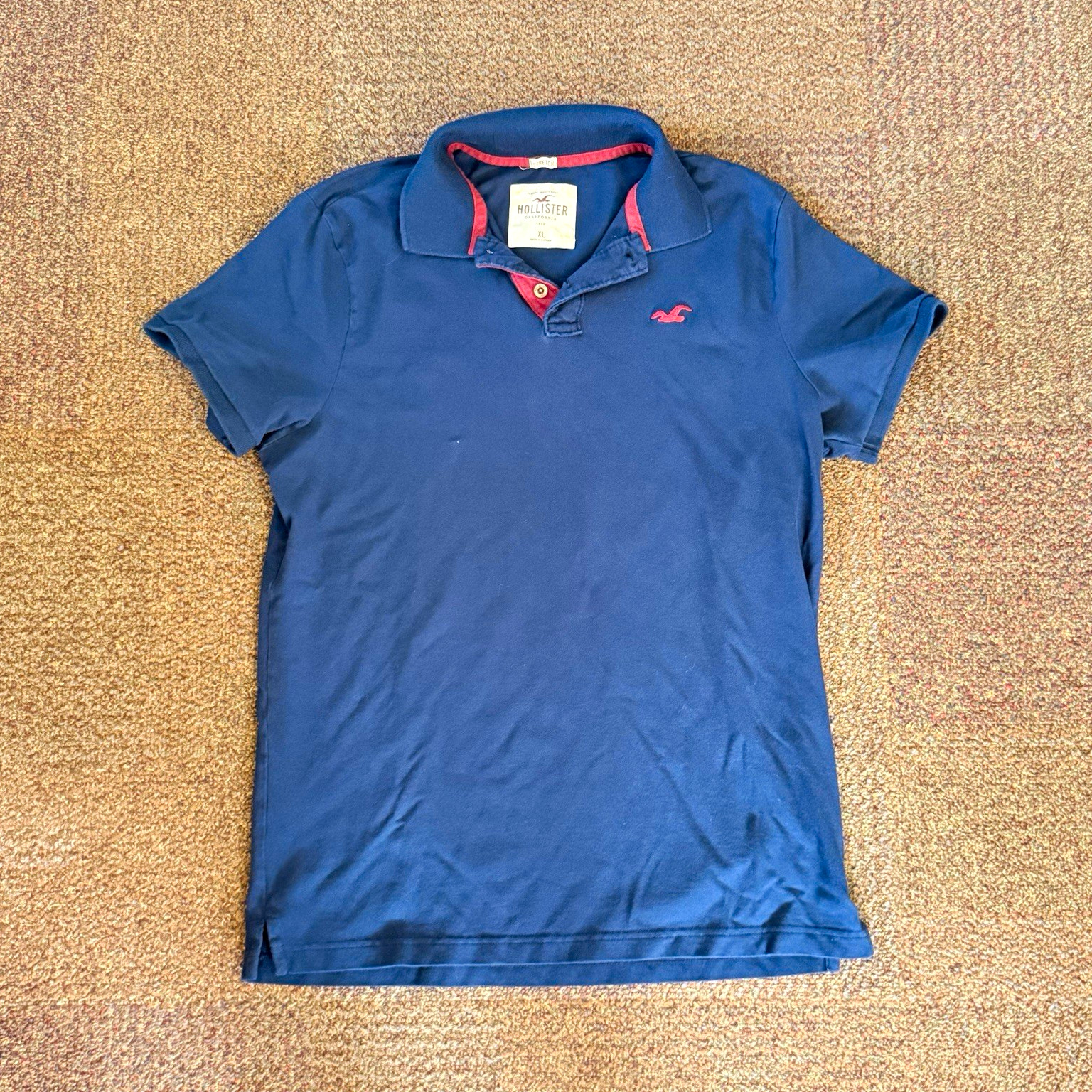 Vintage Y2K Navy Blue Hollister Surf Polo