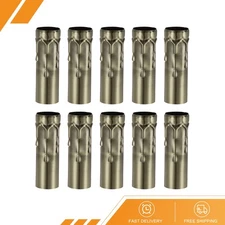 10pcs Candle Shape Socket Covers Sleeves 3" Iron Base for E14 Chandelier Bronze