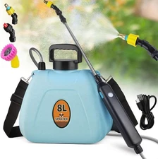 2 Gallon Battery Powered Sprayer Electric Garden Sprayer 3 Mist Nozzles Portable