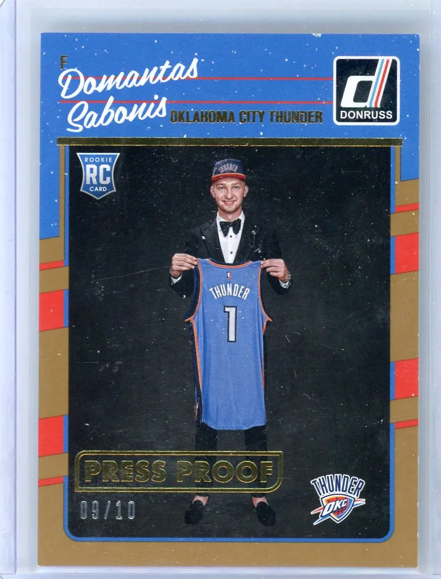 Domantas Sabonis - 2016 Panini Donruss Press Proof Gold 09/10 RC