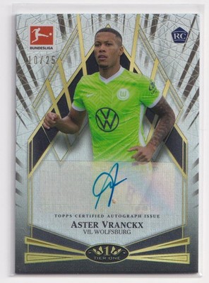 2021 Topps Tier One Bundesliga Young Gold Black Aster Vranckx RC Auto /25