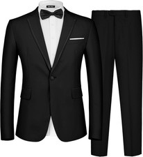 Men's Suit One Button Slim Fit Formal Wedding Prom Tuxedo Suits