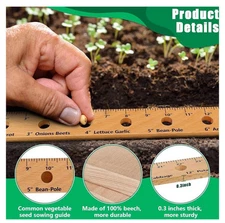 Rainmae  3 Pcs Planting Ruler Set,  Wooden Plant Seed Spacing.