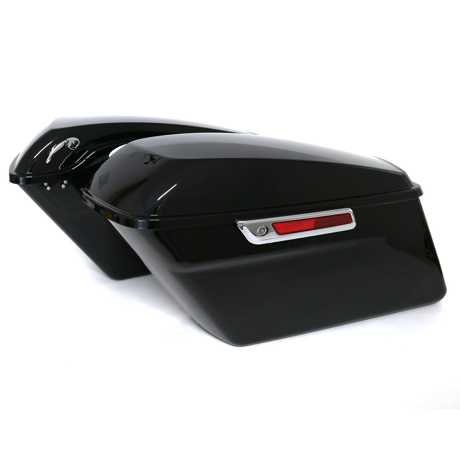 Gloss Black Panniers Luggage w/Lock set for Harley-Davidson FLHTCU 16-16