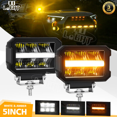 2x LED Zusatzscheinwerfer 50W 5500lm Osram Fernlicht Weiß/Orange Blinklicht ECE