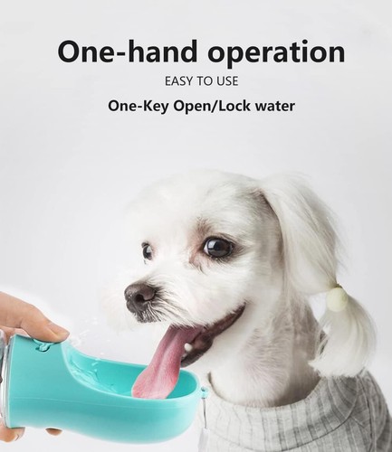 19oz Leak-Proof Dog Portable Puppy Water Bottle with Feeder - Food Grade Plastic - Picture 13 of 21