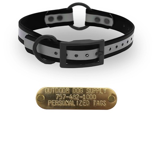1" reflektierendes SoftFlex Beta Mittelring Hundehalsband mit Messing Namensschild - Bild 46 von 51