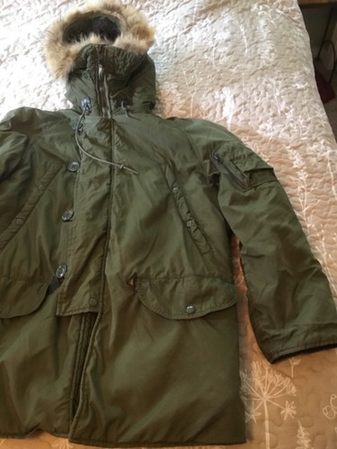 Giacca parka uomo volante militare Vietnam anni 70 adulto S verde N-3B modificata pelliccia - Foto 4 di 12