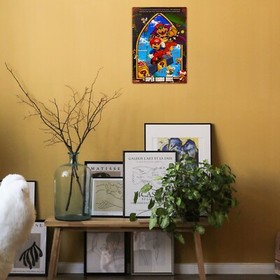 SUPER MARIO BROS POSTER ART Print on Metal Tin Sign Retro Gaming Arcade 8bit NES