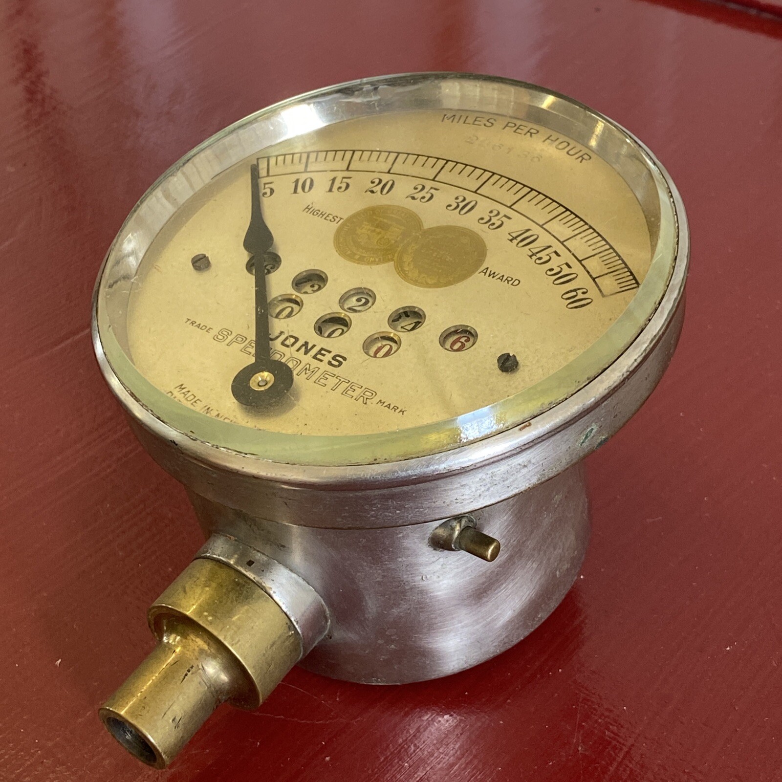 VINTAGE JONES ANTIQUE MOTORCYCLE BRASS SPEEDOMETER 1908 HARLEY INDIAN