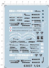 Water Slide Decals - Detail Up 1/24 Sports Racing Car markings Black  White