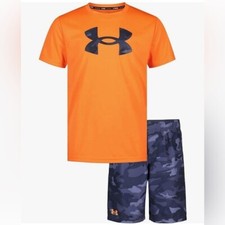 NWT Under Armour Little Boy s Swimwear Rashguard swim trunks shorts size 4 Neon