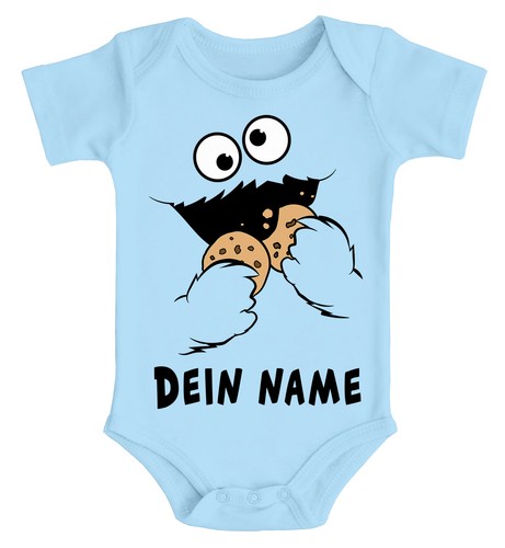 Baby Body mit Namen bedrucken lassen Krümelmonster Keks Cookie Monster - Bild 6 von 7