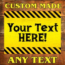 Personalised custom hazard sign retro weathered look zombie apocalypse  9705