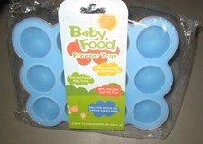 SAMUELWORLD  12 Compartment Blue Baby Food Silicone Freezer Tray With Lid