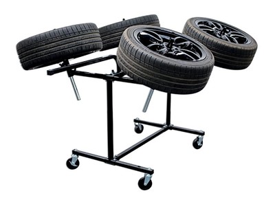 Power-Tec Wheel Painting Polishing Rotating Stand Deluxe Heavy Duty 4 Wheel