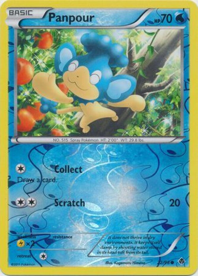 Panpour - 22/98 - Common - Reverse Holo NM, English Pokemon Emerging Powers
