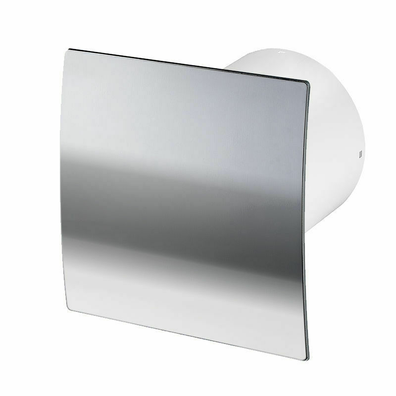 Polished Chrome Bathroom Extractor Fan 100mm Modern Front Panel Wall  Ventilator | eBay