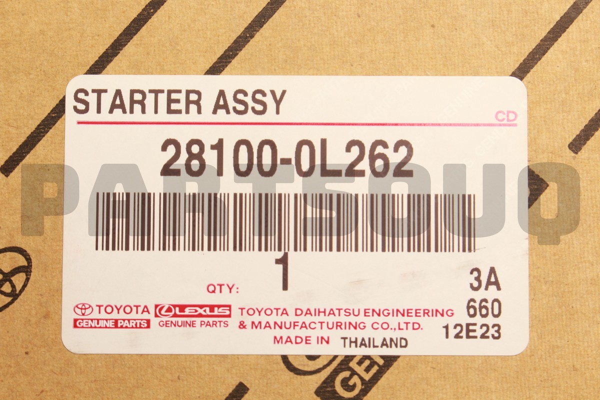 281000L262 Genuine Toyota STARTER ASSY 28100-0L262 | eBay