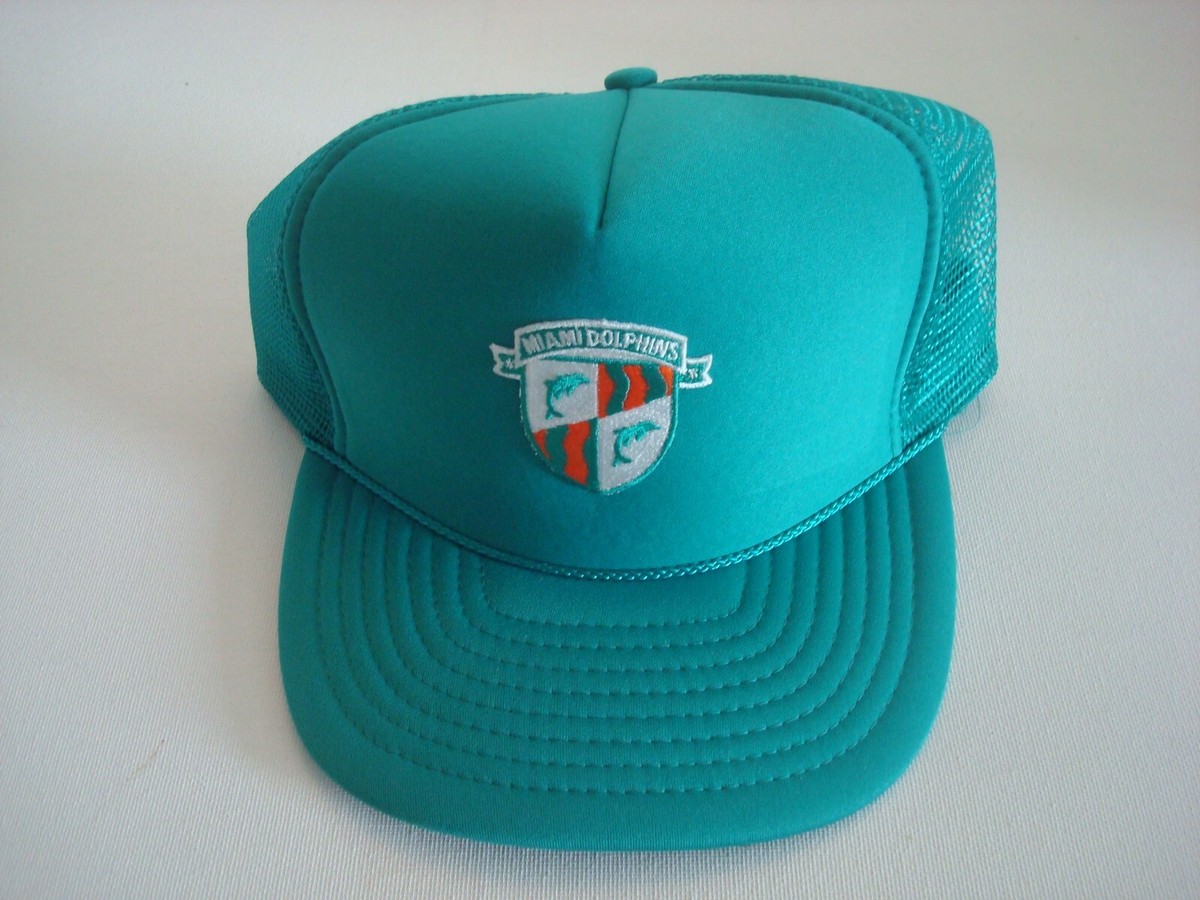MIAMI DOLPHINS SHIELD snapback 00S 90S GOLF BEACH HAT CAP VINTAGE