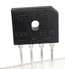 GBU608, 800V 6A, GLASS PASSIVATED BRIDGE RECTIFIER–ref:907b
