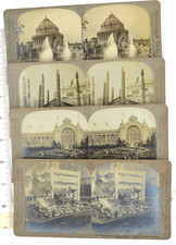 Rare 1904 Stereograph LOT of 4 - St. Louis World's Fair Louisiana Purchase Expo