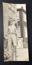1943 WW2 WWII Handsome Military Man in Uniform Died in War Original Photo P12p27