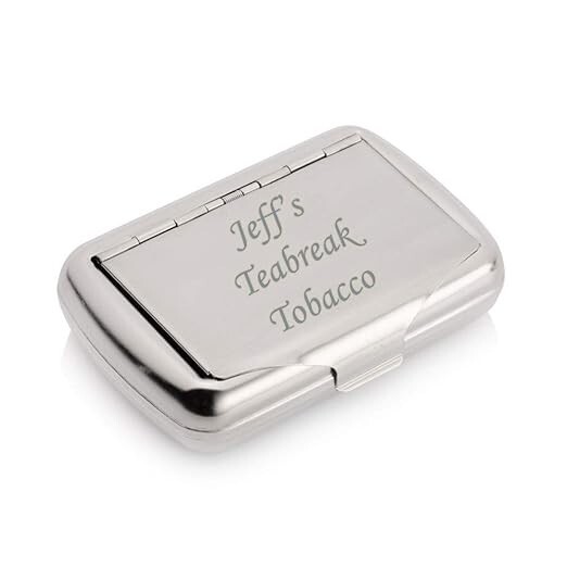 EIO Gifts Personalised Tobacco Tin with Papers Holder - Engraved Custom Text