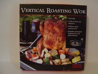 CHARCOAL COMPANION VERTICAL ROASTING WOK FOR BEER CAN CHICKEN NEW IN BOX