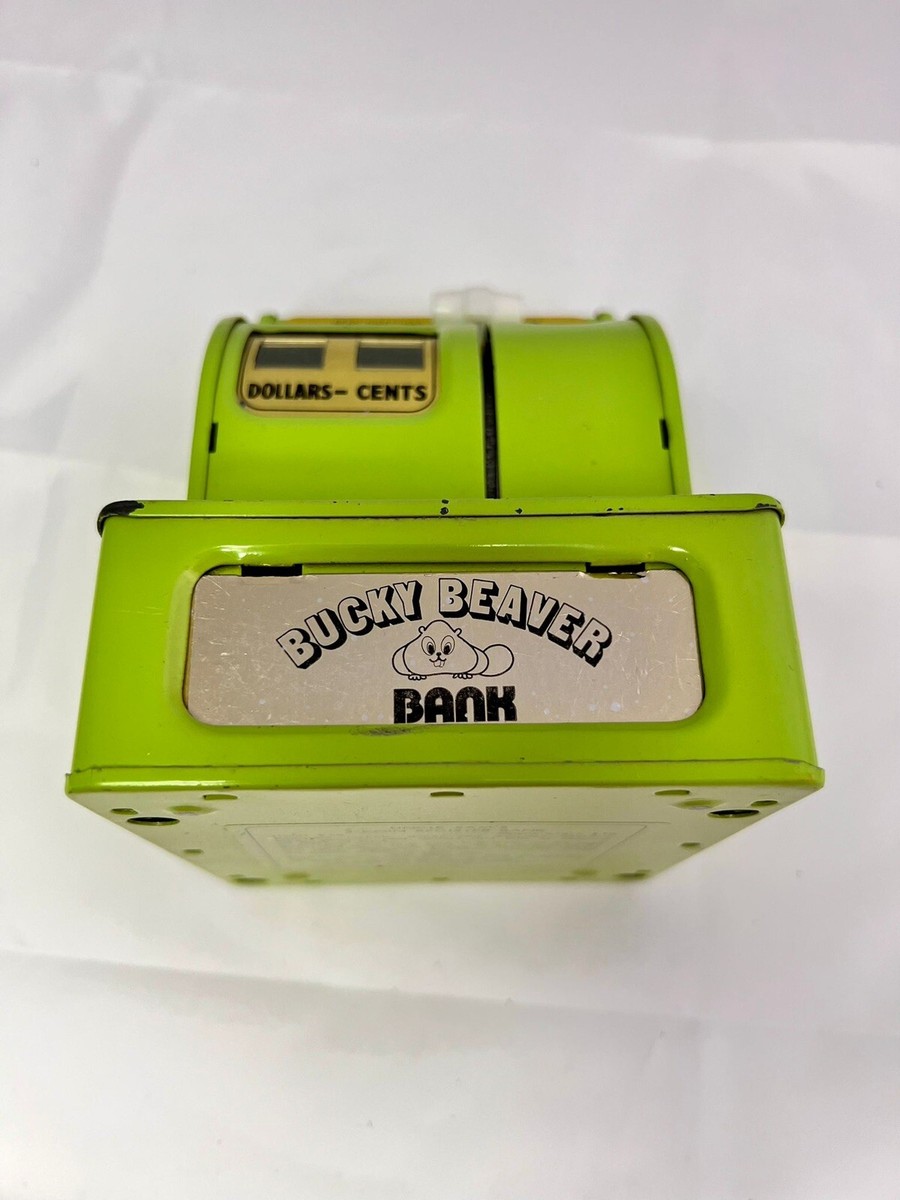 Vintage Green 3-Coin Cash Register Bank - Bucky Beaver Bank | eBay