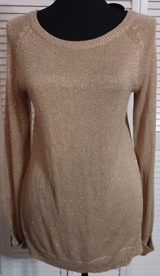 CUPIO NWT GOLD GLITTERY HOLIDAY SWEATER LONG SLEEVE SIZE SMALL