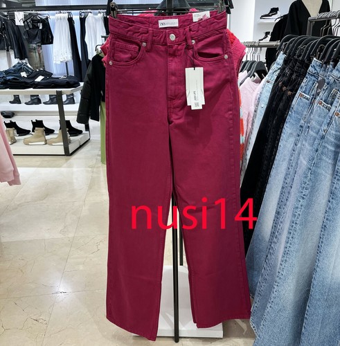 ZARA NEW WOMAN HIGH-WAIST FULL-LENGTH JEANS PANT PINK MAUVE ALL SIZES 8197/224  | eBay
