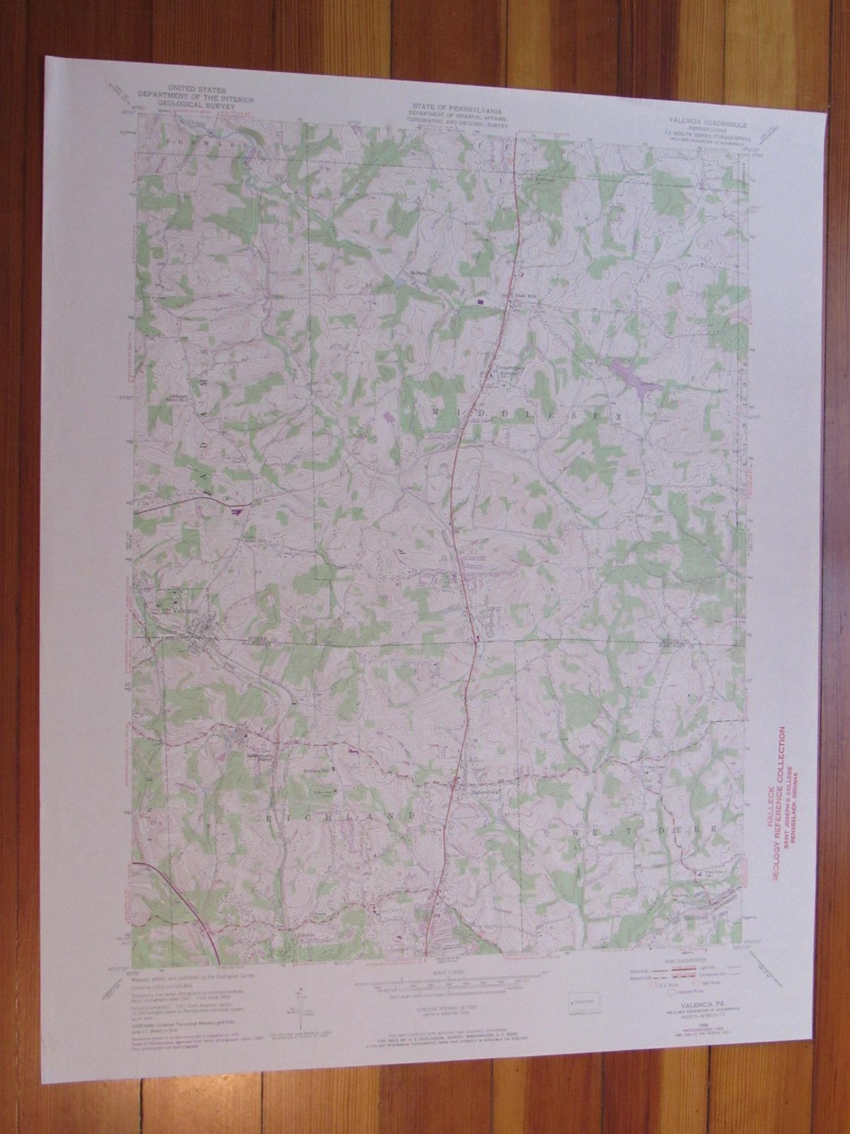 Mapa Topográfico Valencia Pennsylvania 1970 Original Vintage USGS