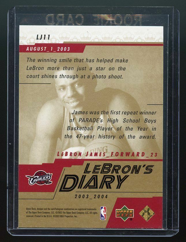 2003-04 Upper Deck Lebron's Diary Lebron James #LJ11 Rookie Card