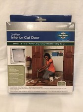 PET SAFE 2-Way Open Locking Interior Pet Door Clear Flap Small 1-15 lb White