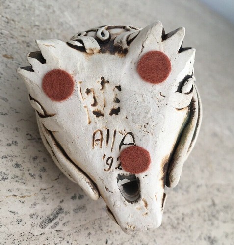 Harpy Woman & Bird Harp Flute Ocarina Signed & Stamped Pottery Whistle Music Vtg - Picture 7 of 12