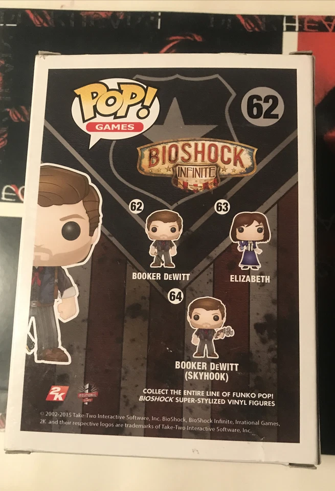 BioShock Infinite Booker DeWitt Pop! Vinyl Figure No: 62 Box 📦 Shop Wear New - Image 3 of 4